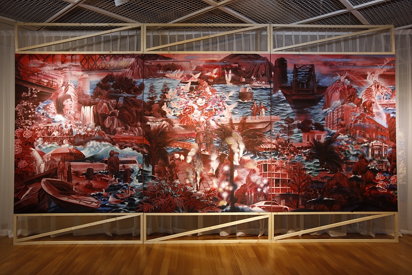 ▲ 끝없는 환희를 그대에게, 각 227×546cm, 아사에 분채, 2020